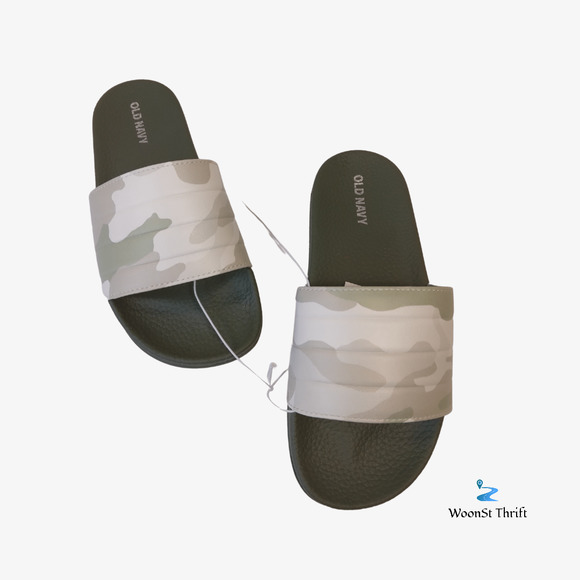 Old Navy Boys Camo Kids Slide Sandals sz 1 - Picture 1 of 5